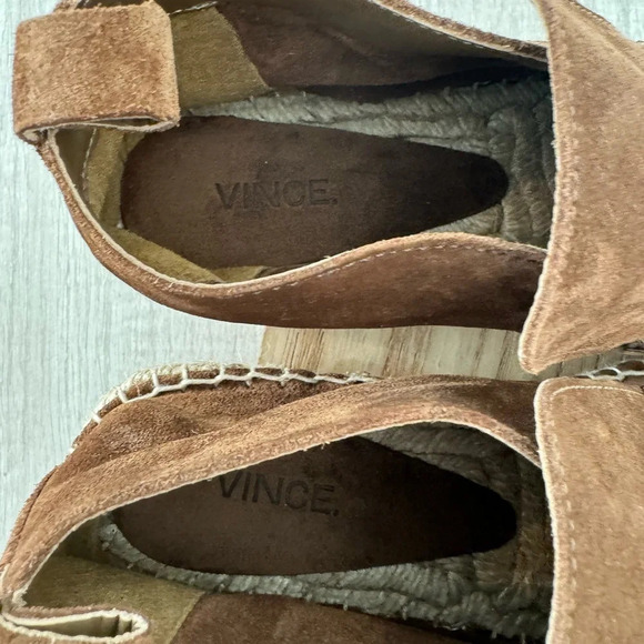 Vince Ronan Suede Slip On Espadrille Shoes Chukka Booties Luxe Brown Size 6 - Picture 9 of 9